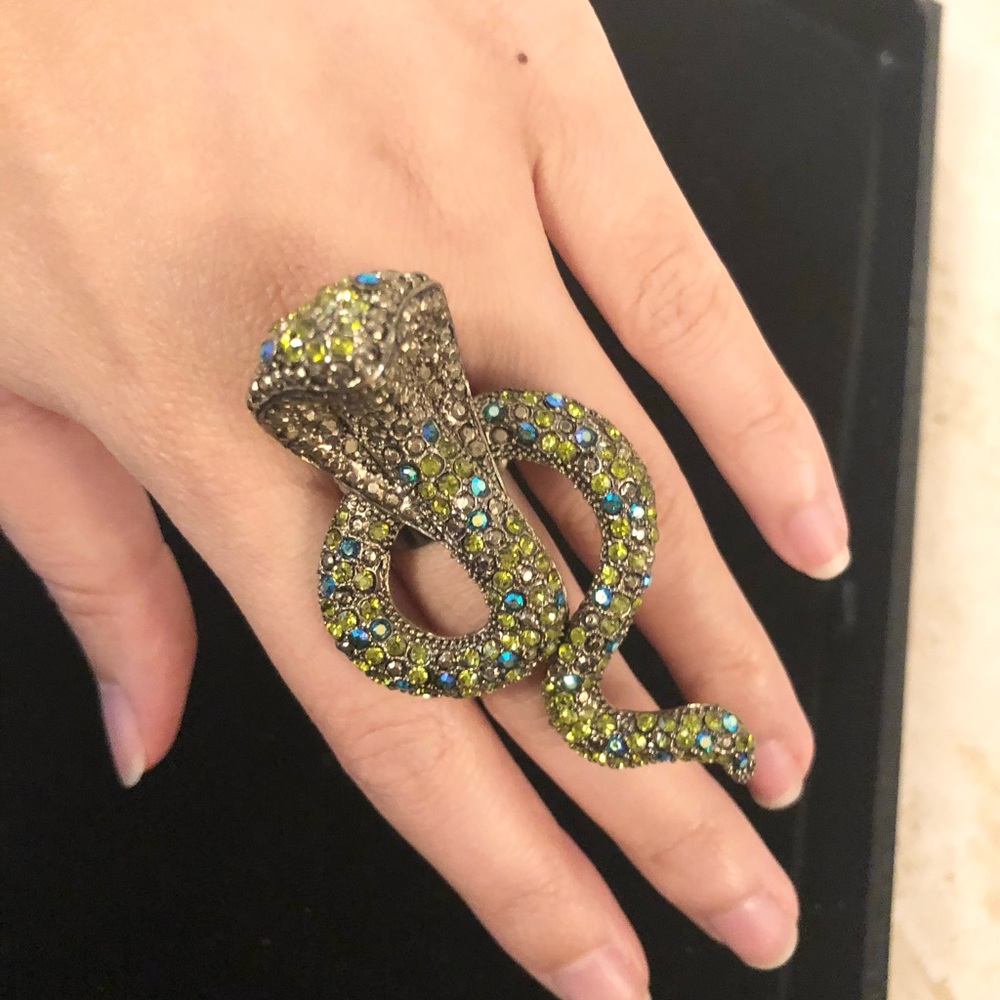 CLUB MONACO | Limited Edition Snake Rhinestone Cocktail Ring - Size Adjustable